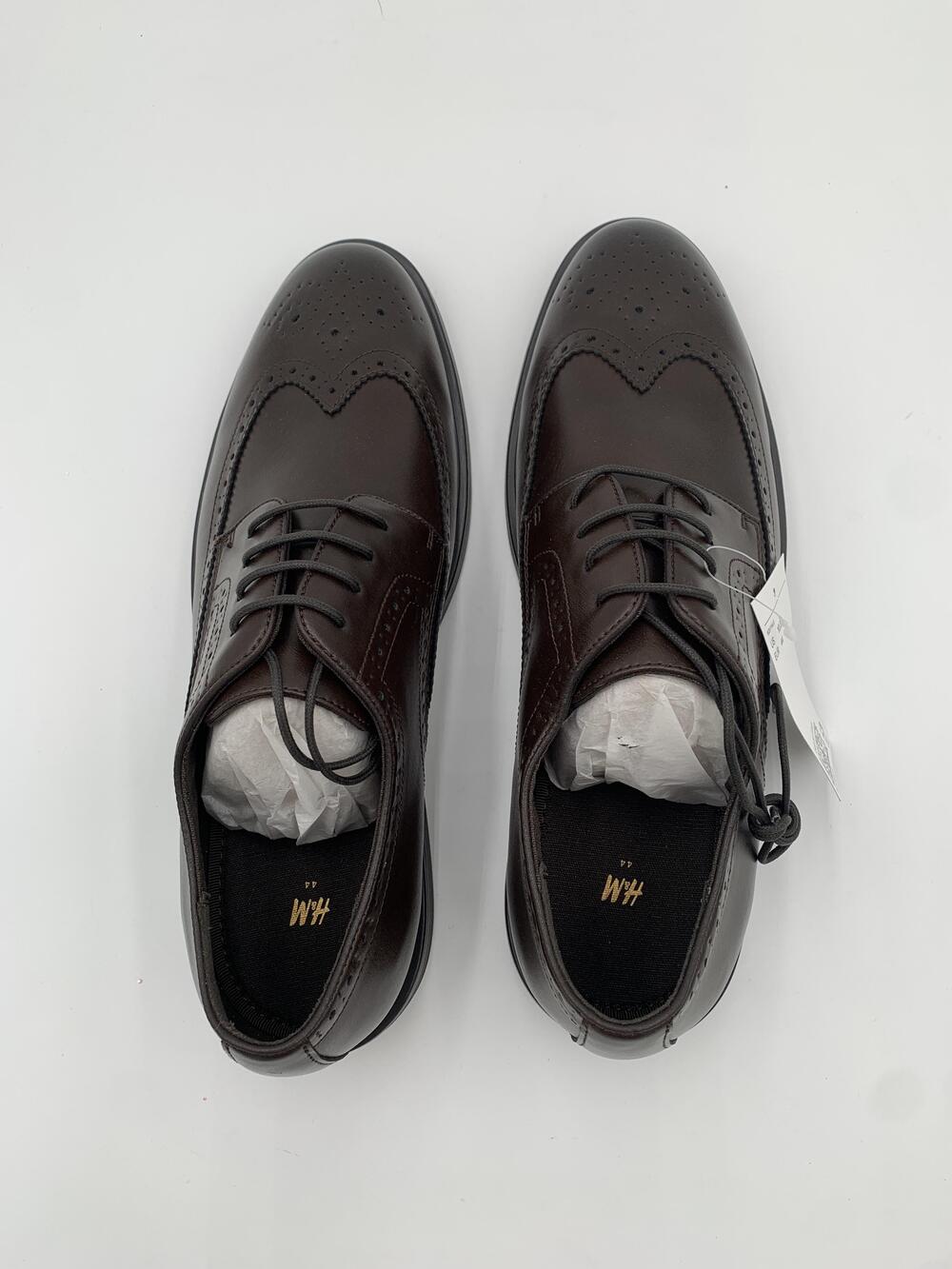H&M Shoes Mens Brown Wingtip Brogue Oxford Dress Formal Synthetic Size 10.5